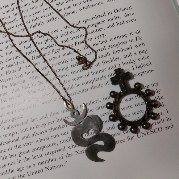 Vintage Silver Sterling Pendant Hieroglyph, Cross - Picture 2 of 5